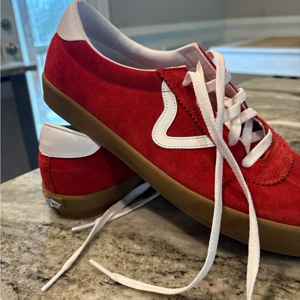 Vans Red Suede Sneakers